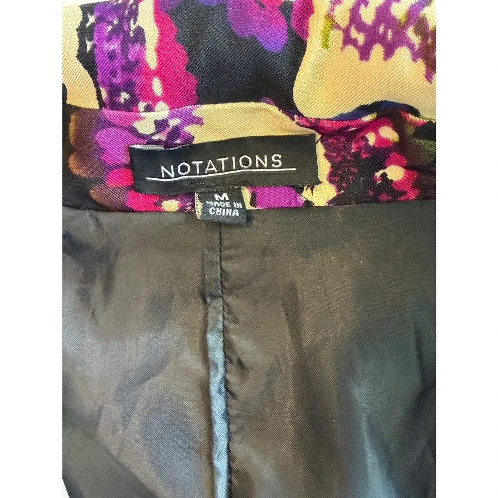 Notations Womens Multi Color Psychedelic Paisley Blazer‎ Jacket Purple Green M